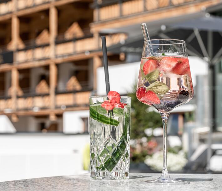 drinks on the sun terrace in obergurgl